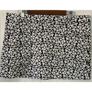 Kate Spade Saturday Geometric Black White Scoop Pocket Belt Loops Mini Skirt-12
